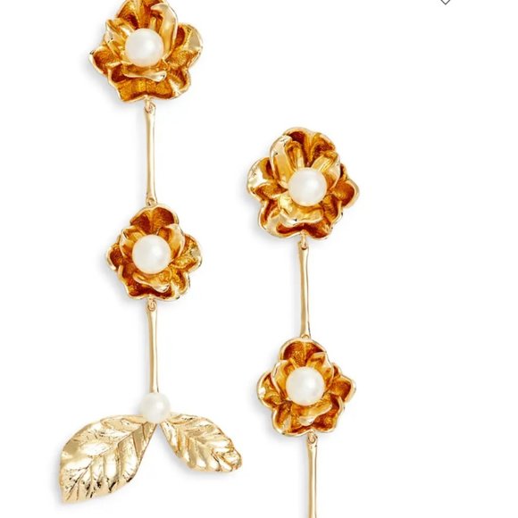 kate spade floral imitation pearl drop earrings nw - Picture 3 of 3